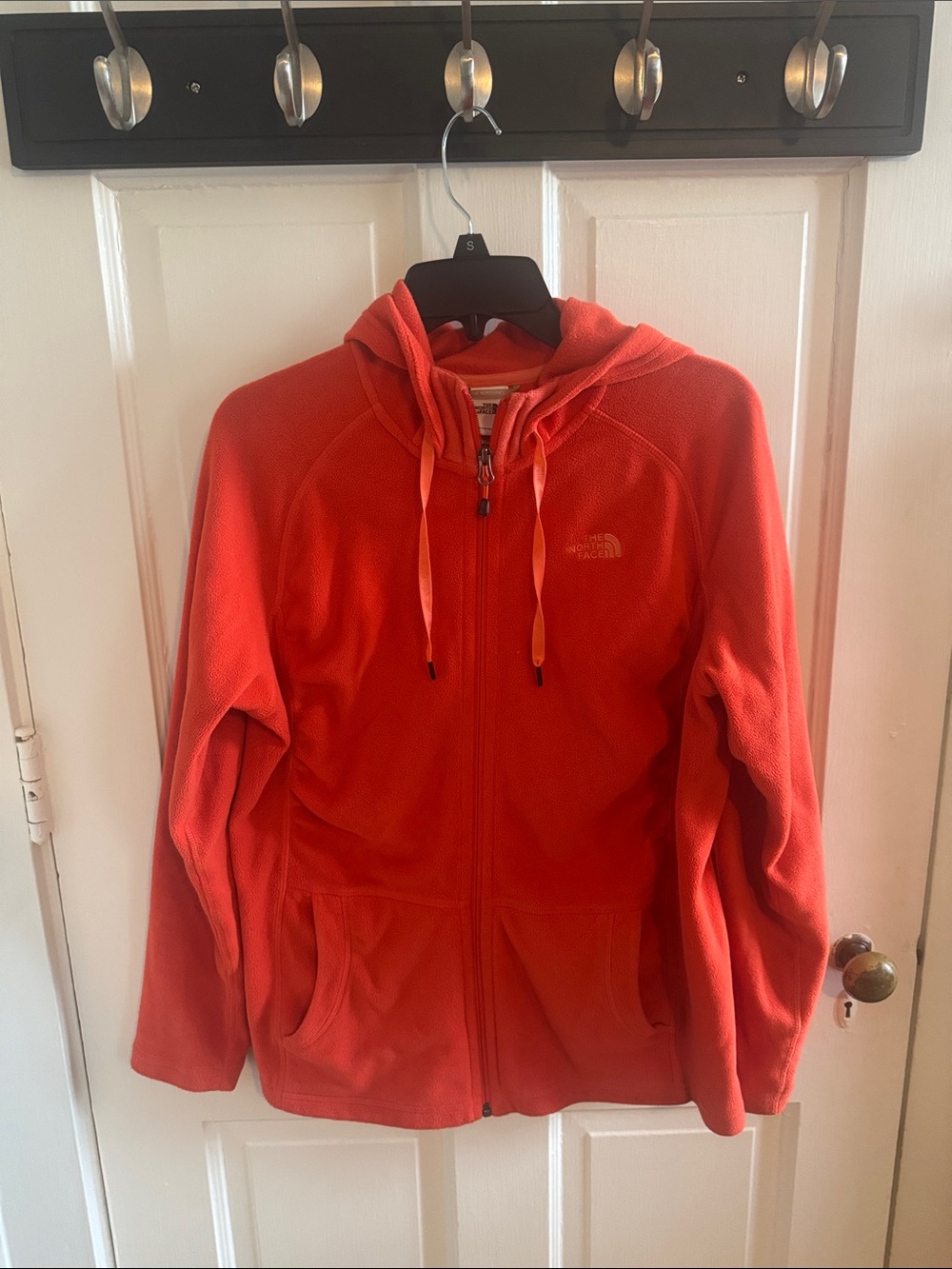 The North Face Women's Orange Full-Zip Hooded Fleece Jacket